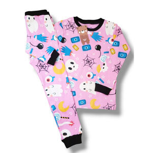 Vaenait Baby Horror Night 3T Girls Pink Glow in the Dark Pajama PJ Set NEW